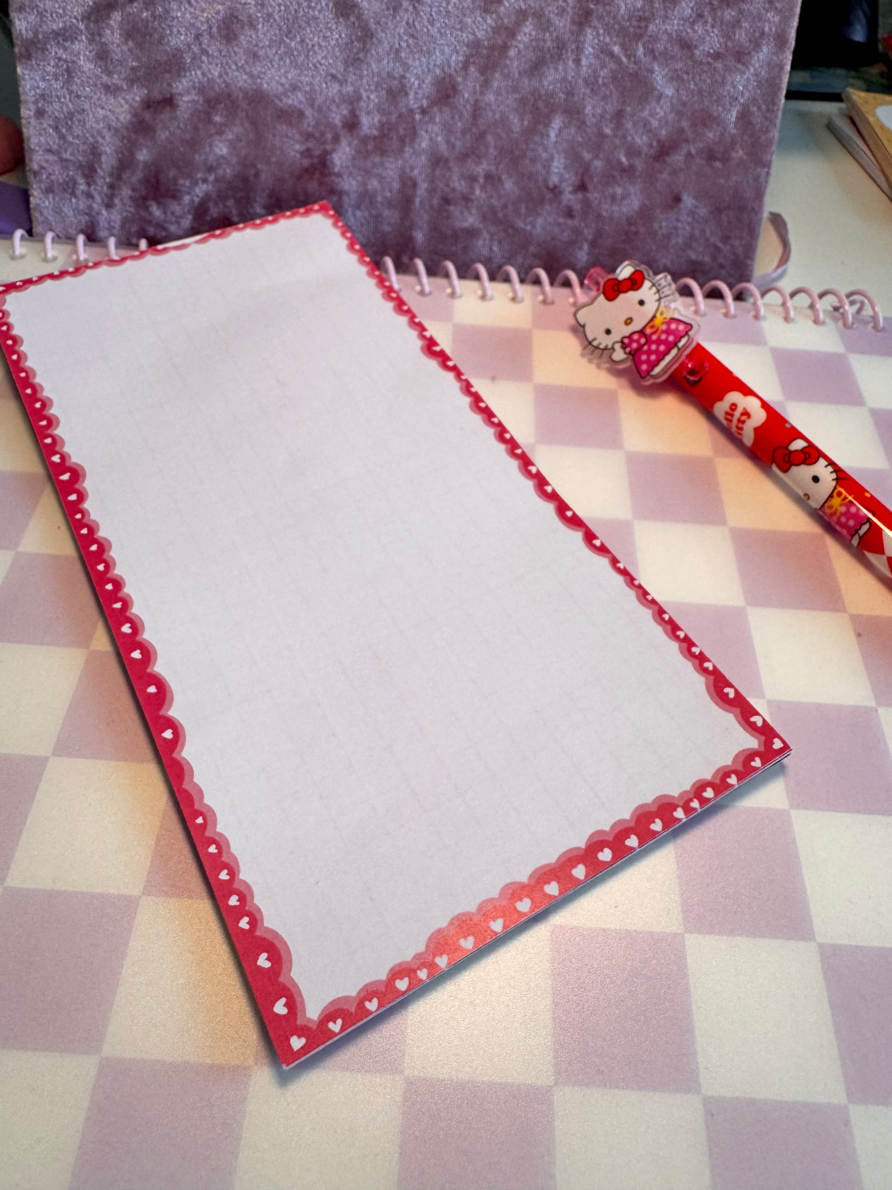 Pink & White Love List Pad – Valentine Collection 💗