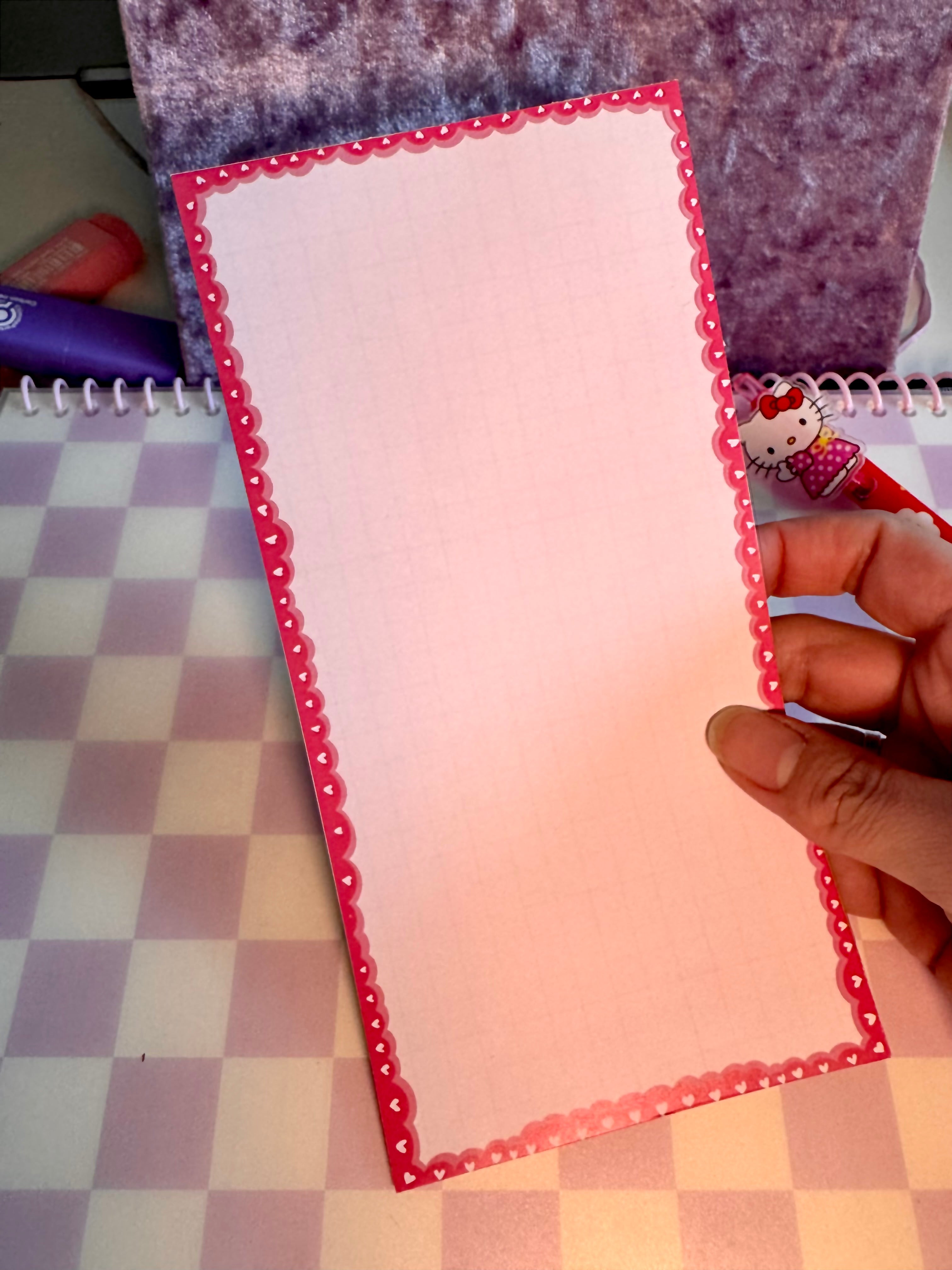 Pink & White Love List Pad – Valentine Collection 💗