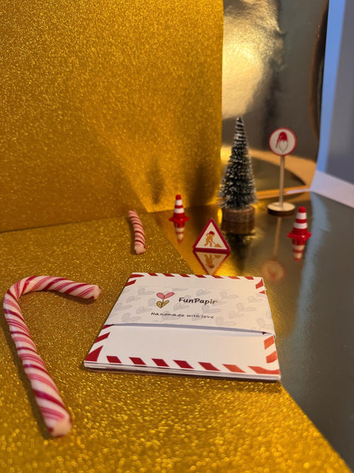 Candy Cane Christmas Notepad – Holiday To-Do List Pad | Kawaii Stationery | Desk Notepad | FunPapir Handmade