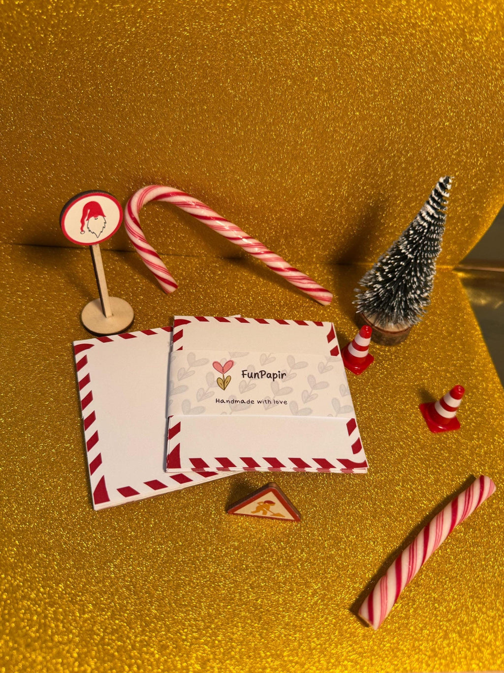 Candy Cane Christmas Notepad – Holiday To-Do List Pad | Kawaii Stationery | Desk Notepad | FunPapir Handmade