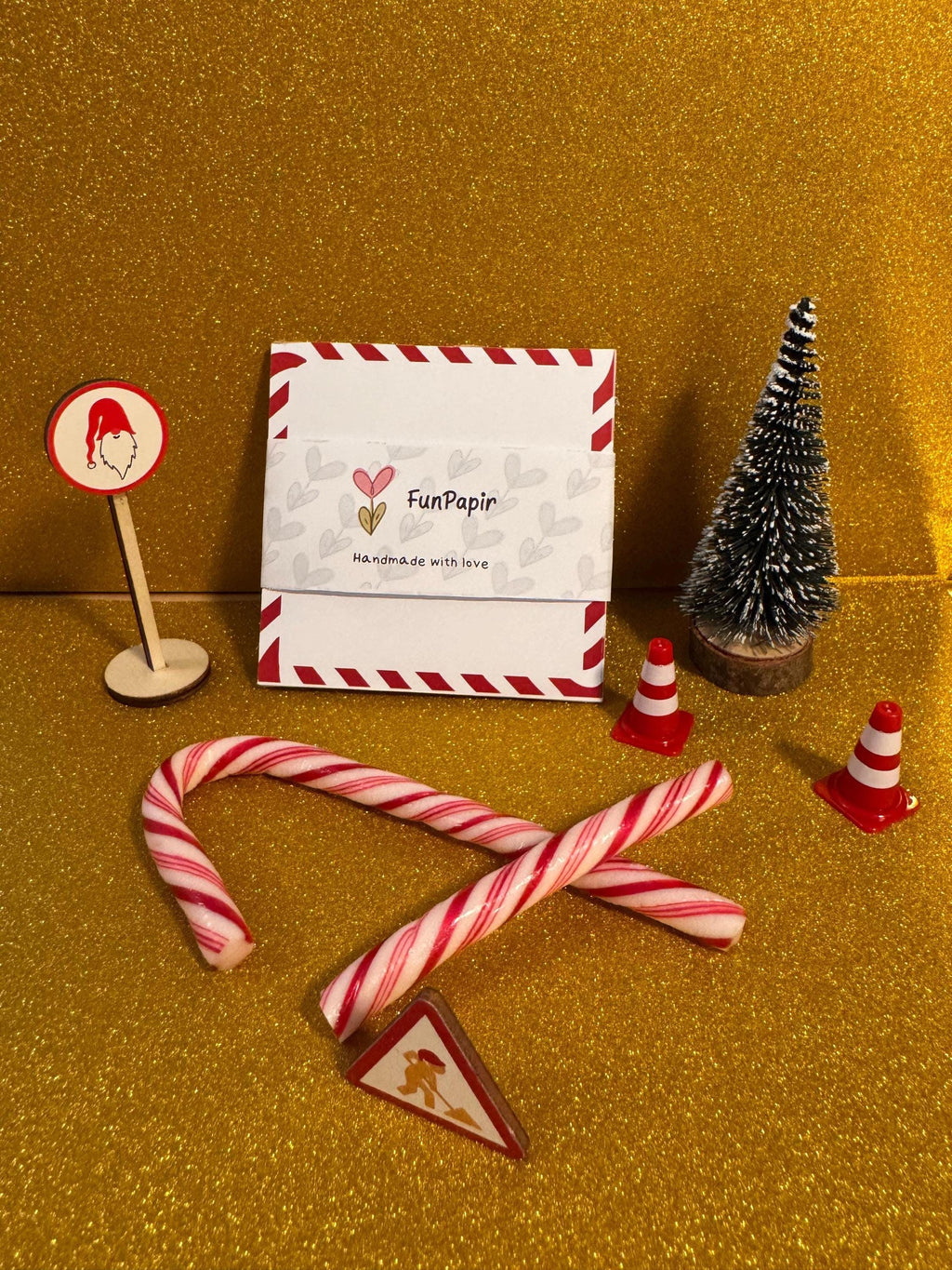 Candy Cane Christmas Notepad – Holiday To-Do List Pad | Kawaii Stationery | Desk Notepad | FunPapir Handmade