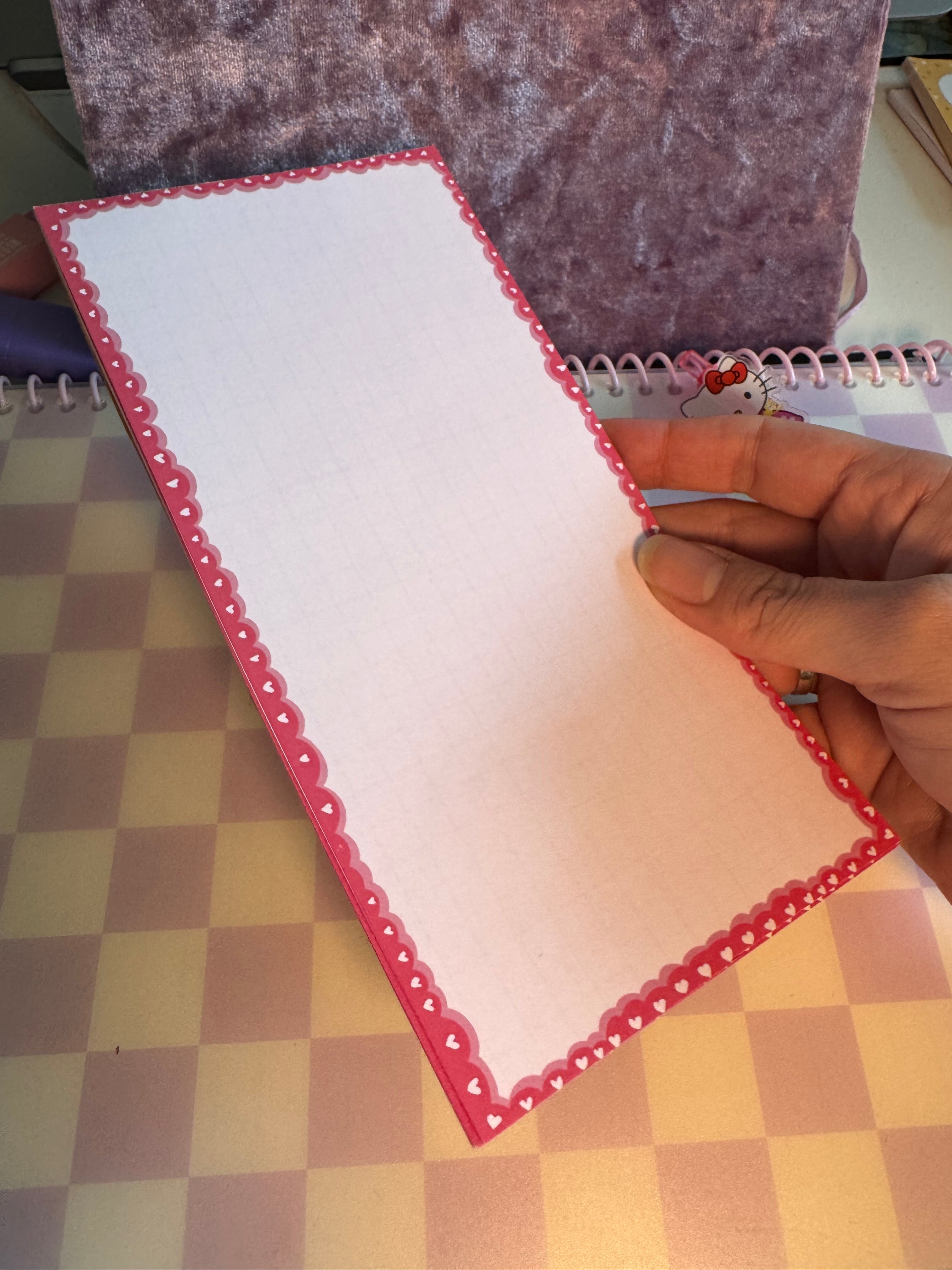 Pink & White Love List Pad – Valentine Collection 💗