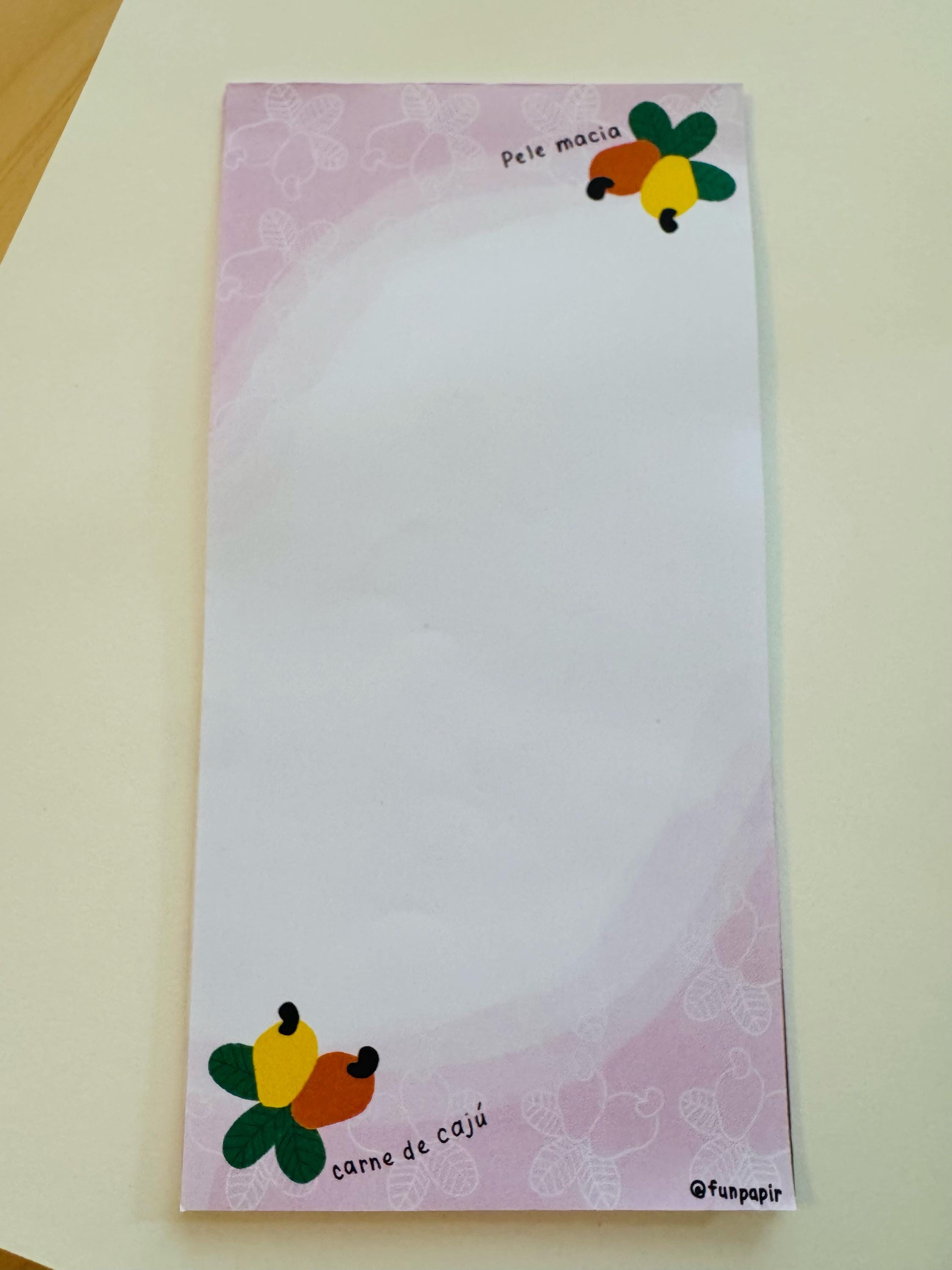 Pink Cashew Fruit Notepad – Tropical Stationery Pad