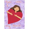 You Are My Heart – Valentine’s Postcard + Sticker Set | Romantic Kawaii Gift | 350gsm Matte