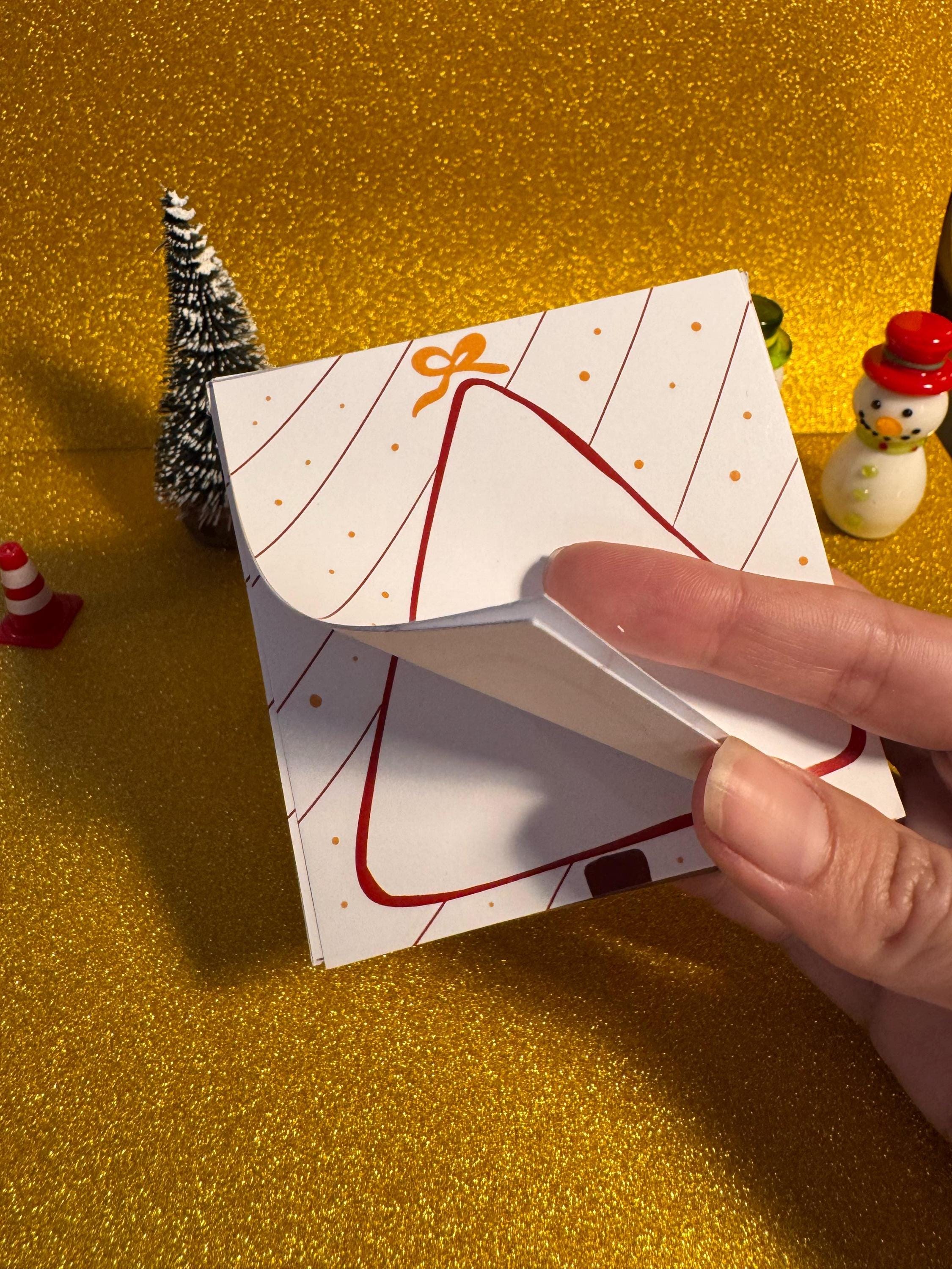 Red and Gold Christmas tree memopad