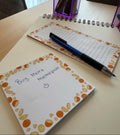 Orange Summer Stationery Set – Colourful Kawaii Memo Pad & To-Do List