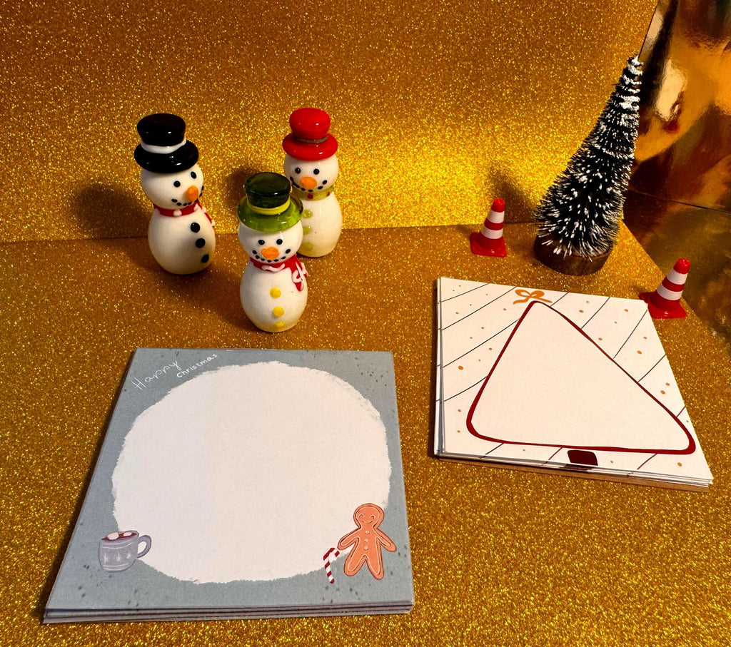 Snowy Christmas Notepad – Hot Chocolate & Gingerbread Pad | Winter Stationery | Holiday To-Do List |Handmade Notepad